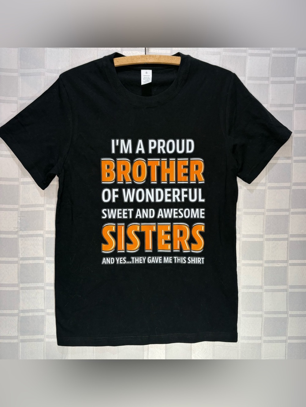 I'm a Proud Brother of Wonderful Sisters Black Kids T-Shirt